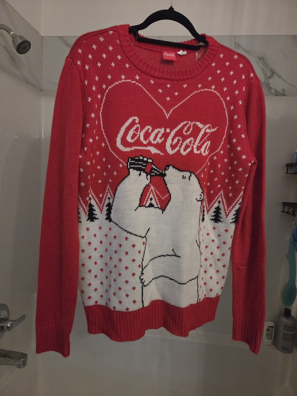 Coca Cola Red & White Polar Bear Crewneck Sweater